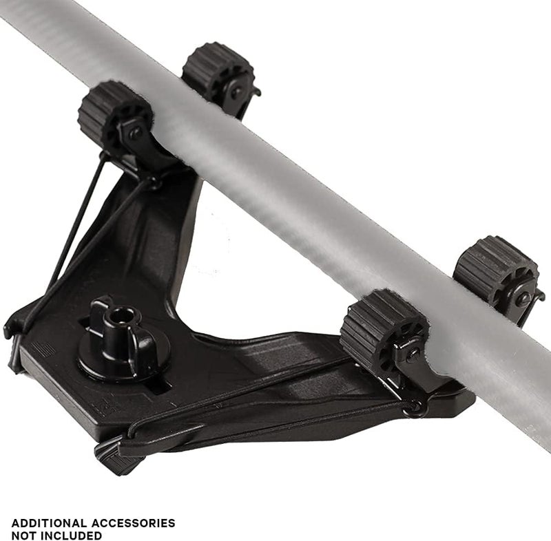 YakAttack DoubleHeader with Dual RotoGrip Paddle Holders | Offset Kayak Paddle Holder | Multi-Accessory Track Mount | Includes SnapNStrap Tethers | Compatible with GearTrac & Most Kayak Tracks - Image 3